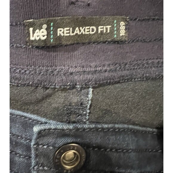 Womens Lee Shorts Relaxed Fit Navy Blue Stretch Waist Comfort Dark Wash Size 10 - Picture 3 of 5